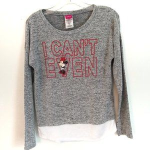🌸2/$15 sale! Disney Minnie Mouse Sweater Girl Size Large